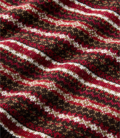 L.L.Bean Women's Wicked Soft Cotton/Cashmere Crewneck Sweater, Pattern Deepest Brown Fair Isle
