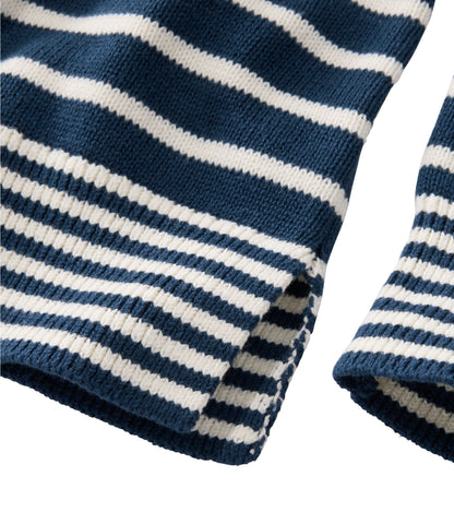 L.L.Bean Women's Signature Original Cotton Sweater, Crewneck Mariner Blue/Sailcloth