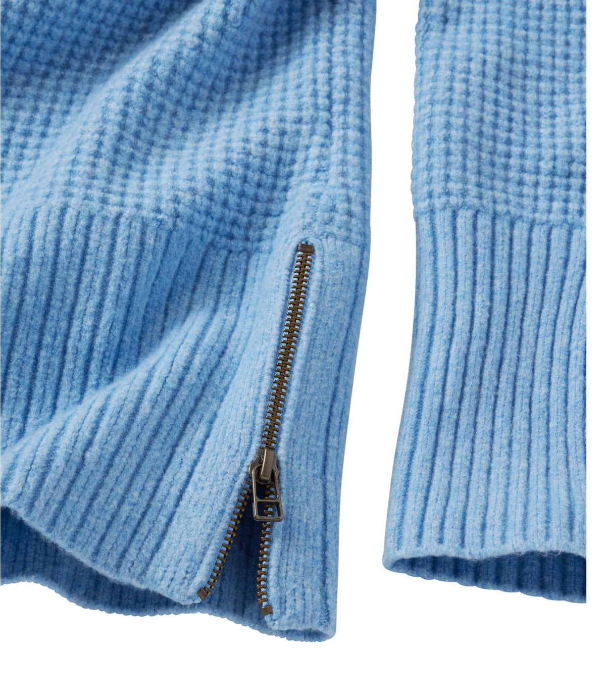 L.L.Bean Women's SuperSoft Waffle Sweater, Crewneck Blue Aster Heather