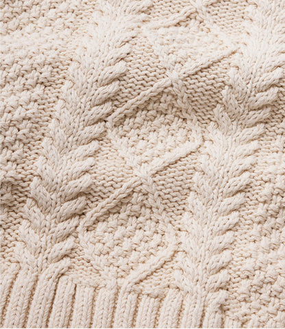 L.L.Bean Women's Signature Cotton Fisherman Sweater, Crewneck Beige