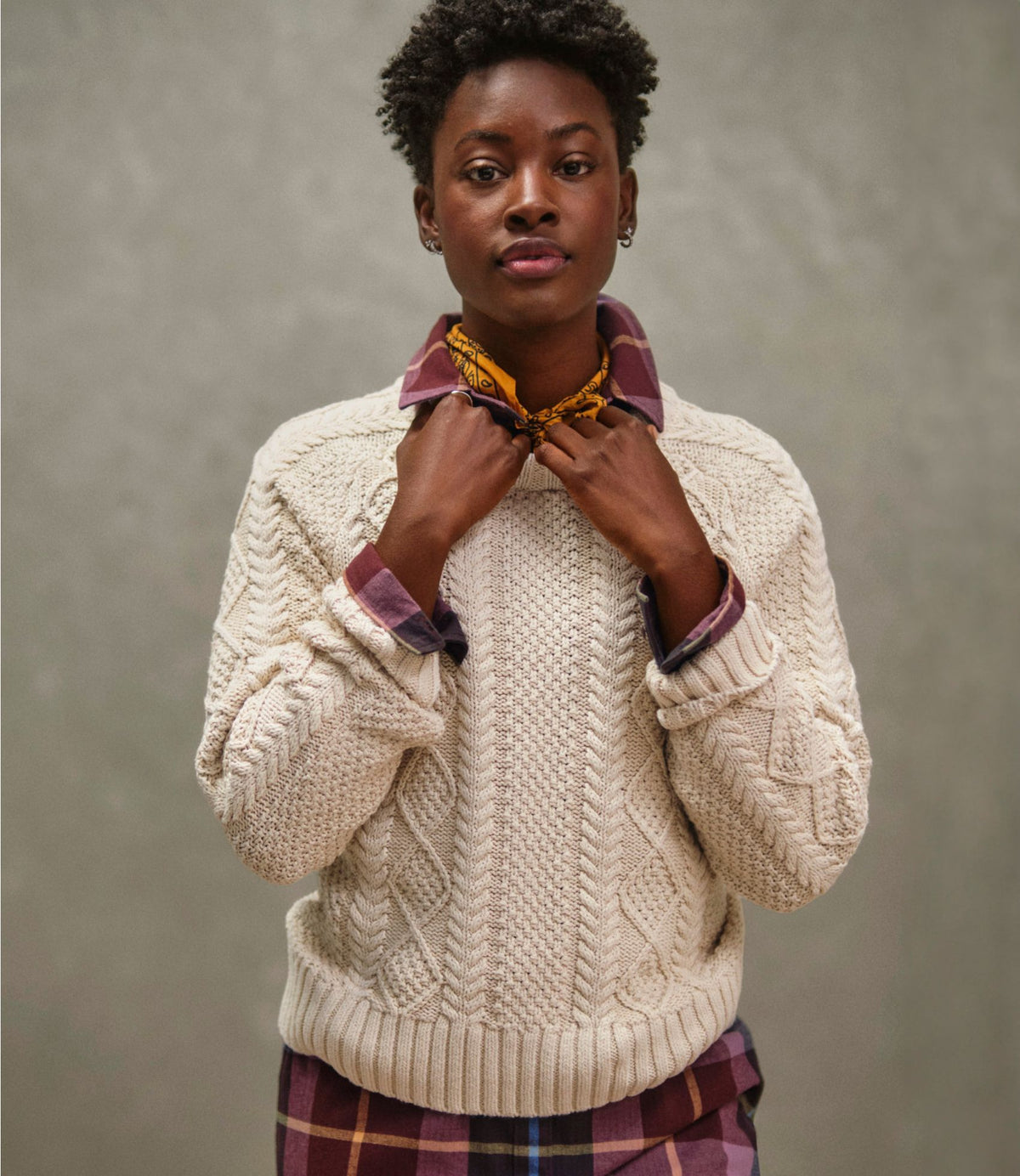 L.L.Bean Women's Signature Cotton Fisherman Sweater, Crewneck Beige