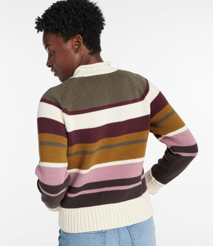 L.L.Bean Women's Signature Original Cotton Sweater, Rollneck Stripe