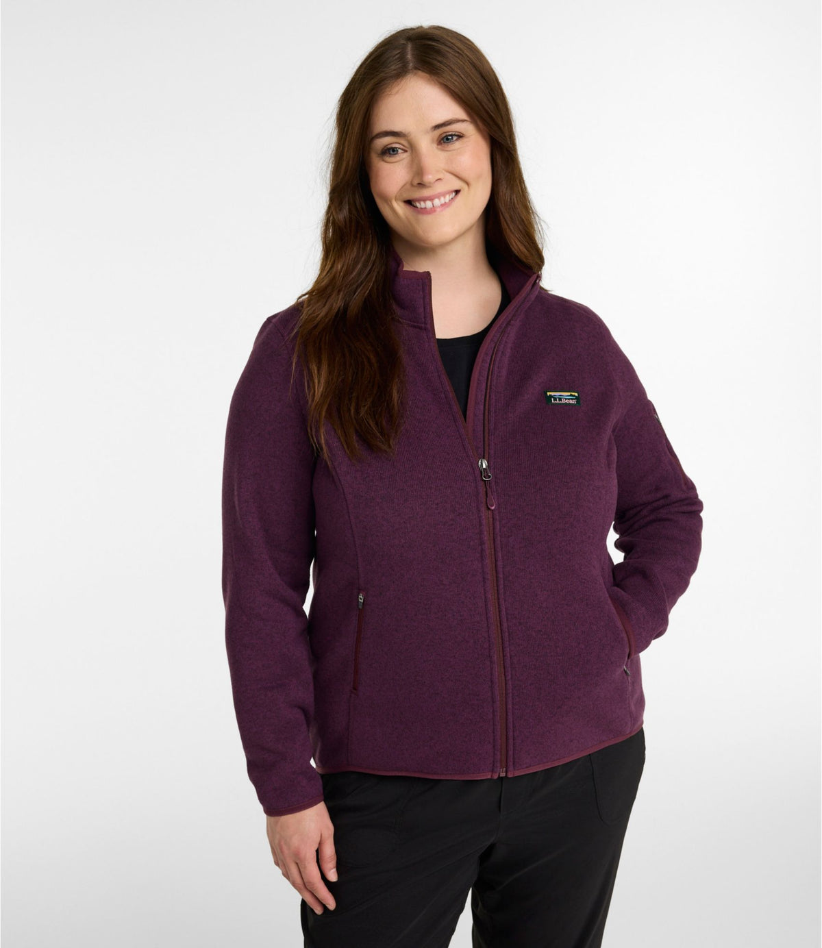 L.L.Bean Women's L.L.Bean Sweater Fleece Full-Zip Jacket Classic Navy