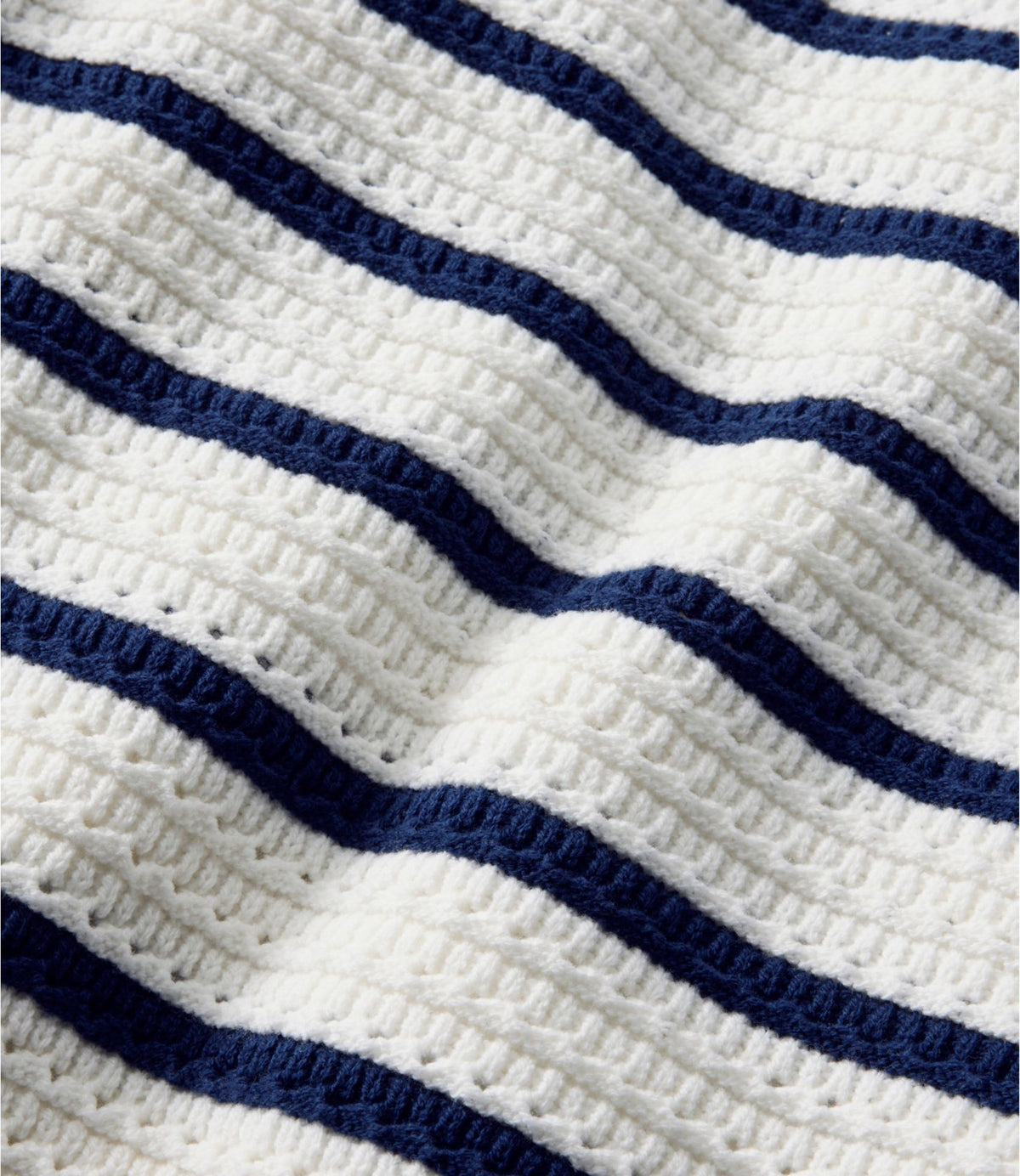L.L.Bean Women's Sunwashed Openwork Sweater, Crewneck Stripe
