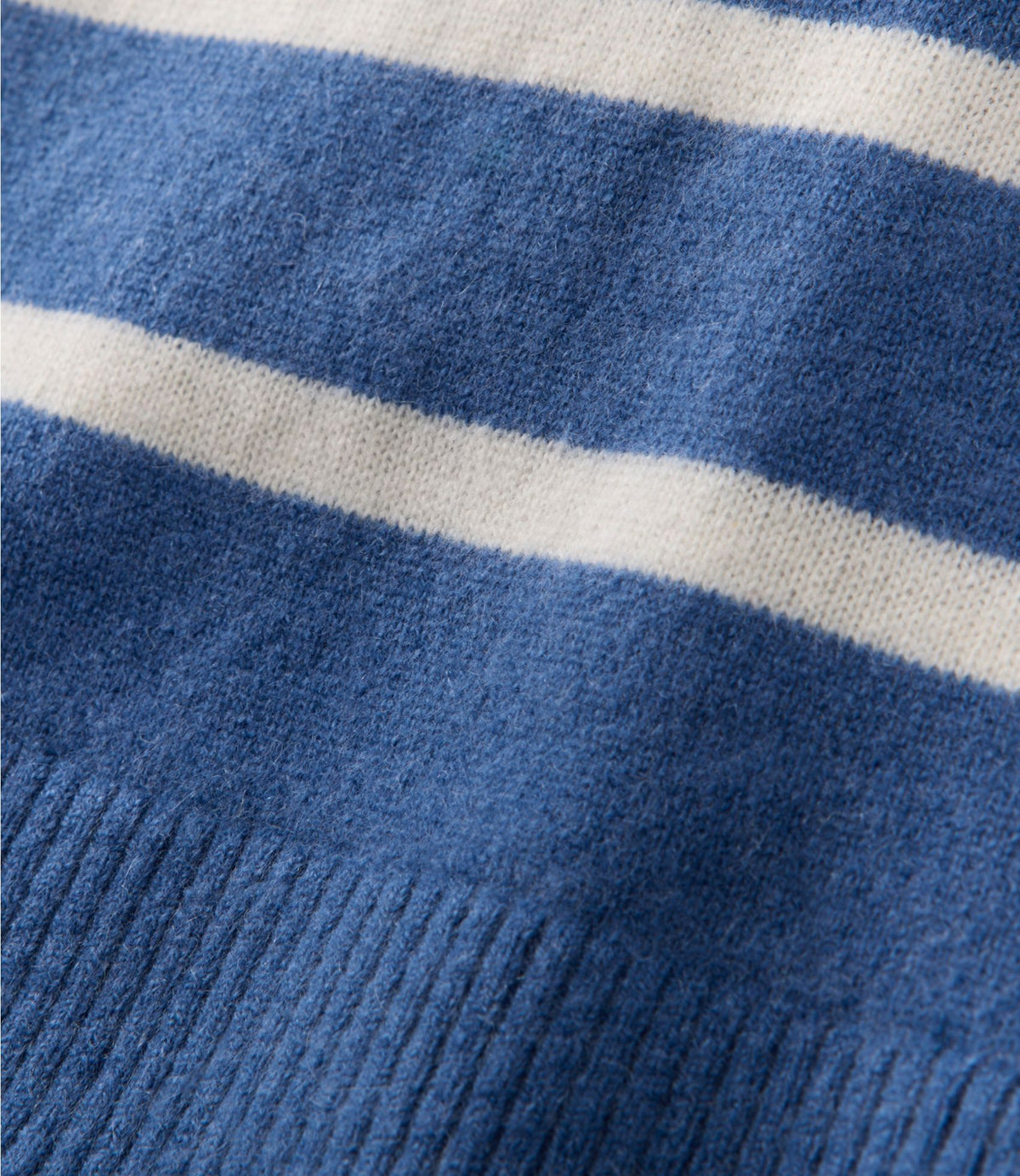 L.L.Bean Women's Classic Cashmere Sweater, Relaxed Polo Deep Blue/Bone