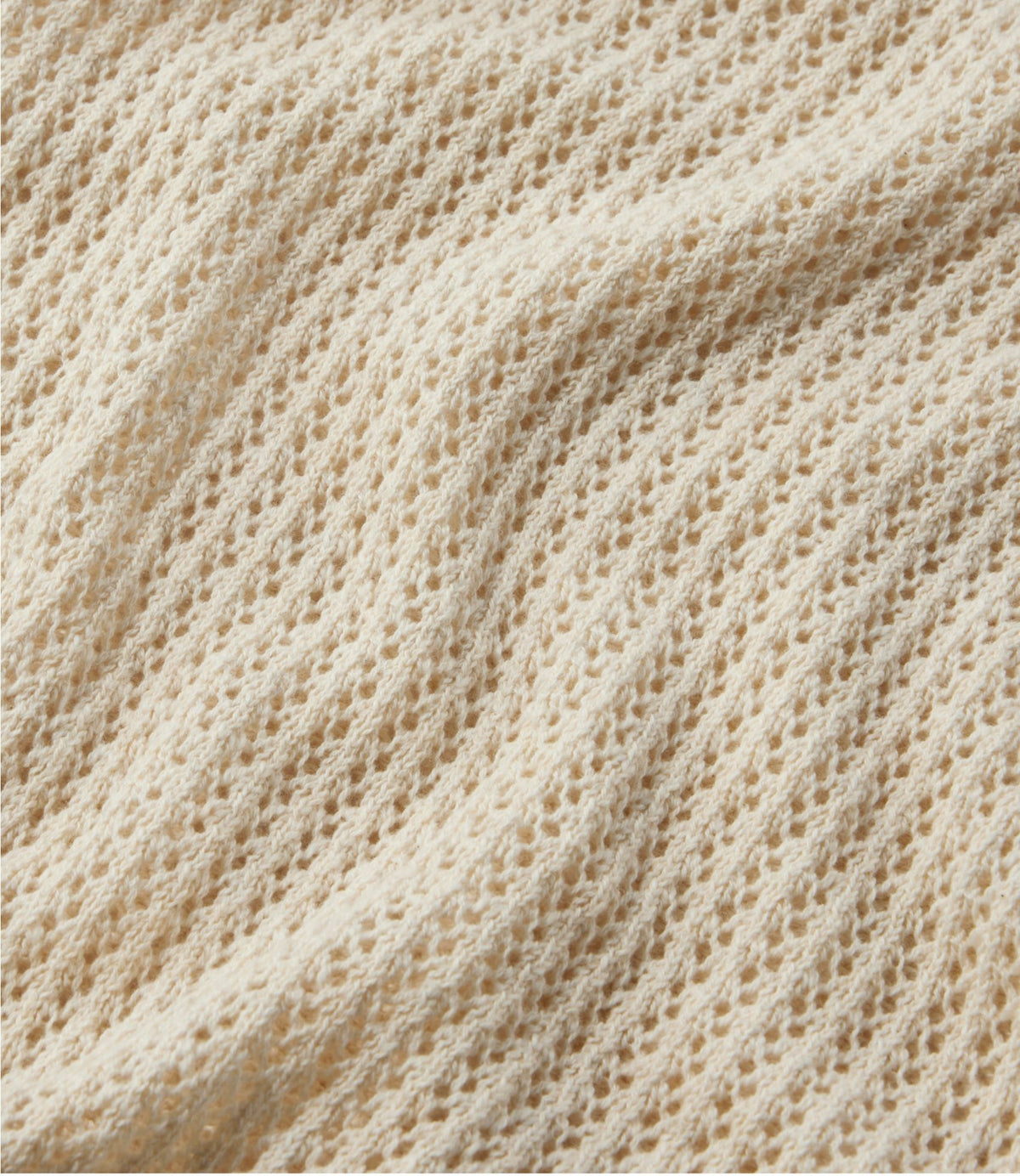 L.L.Bean Women's Organic Cotton Slub Pointelle Sweater, Polo Light Khaki