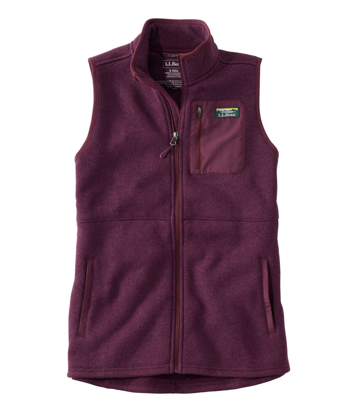L.L.Bean Women's L.L.Bean Sweater Fleece Long Vest Fig
