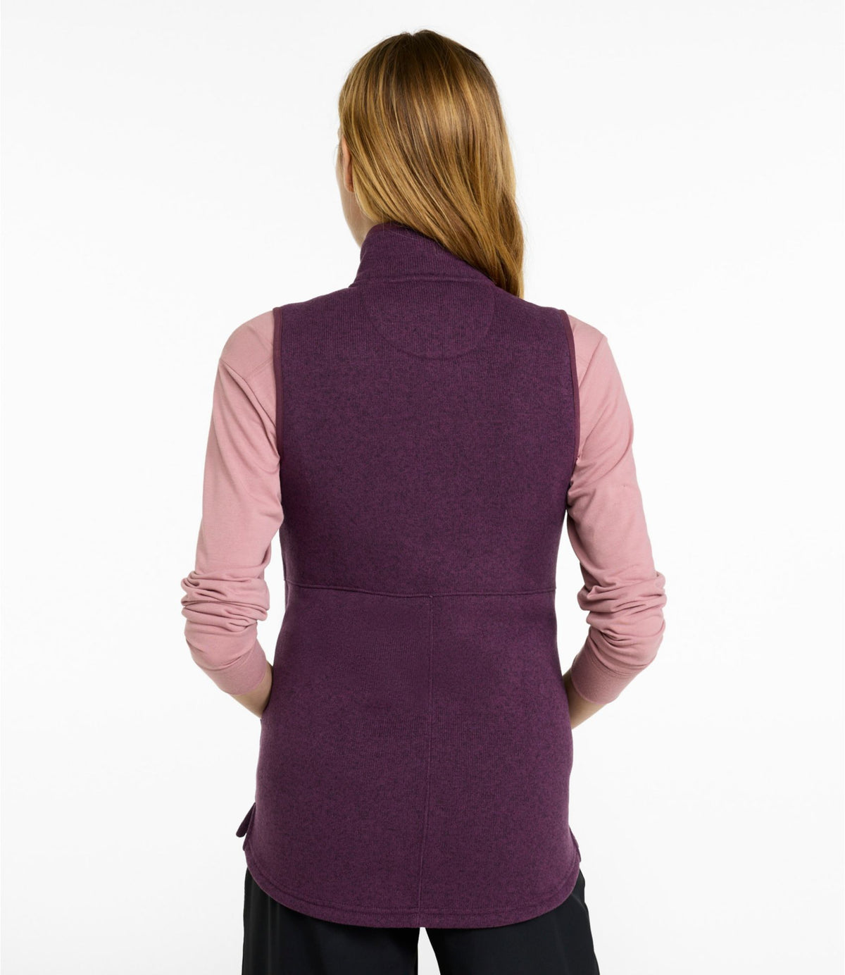 L.L.Bean Women's L.L.Bean Sweater Fleece Long Vest Fig