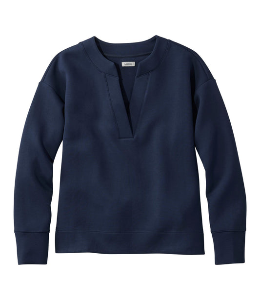 L.L.Bean Women's L.L.Bean CloudSoft Splitneck Pullover Classic Navy
