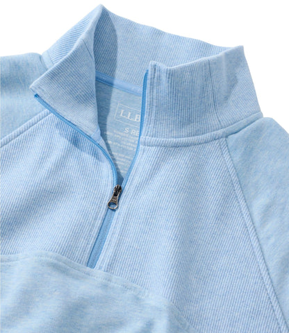 L.L.Bean Women's L.L.Bean Cozy Pullover, Quarter-Zip Adobe Rose Heather