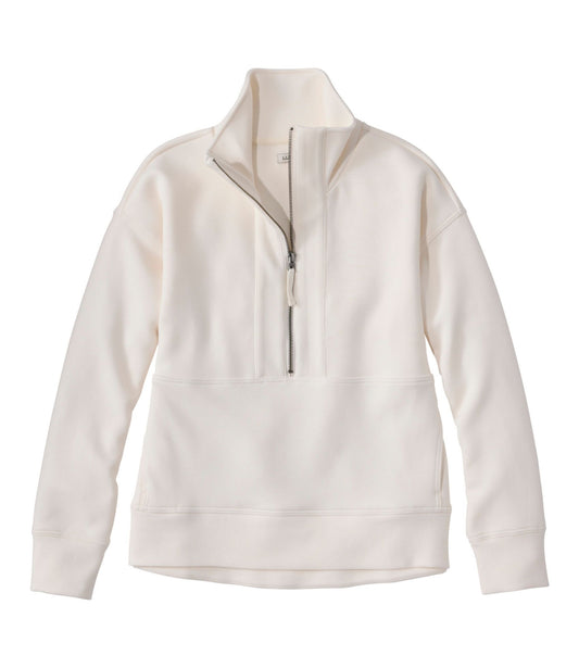 L.L.Bean Women's L.L.Bean CloudSoft Top, Half-Zip Pullover Bone