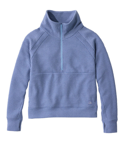 L.L.Bean Women's Ridgeknit Half-Zip Pullover, Oversized Deep Lake