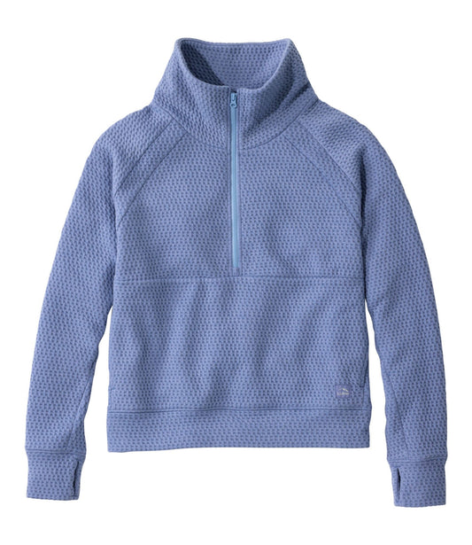 L.L.Bean Women's Ridgeknit Half-Zip Pullover, Oversized Deep Lake