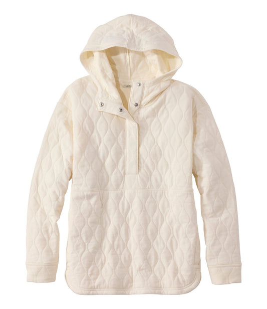 L.L.Bean Women's VentureSoft Quilted Hooded Pullover Bone
