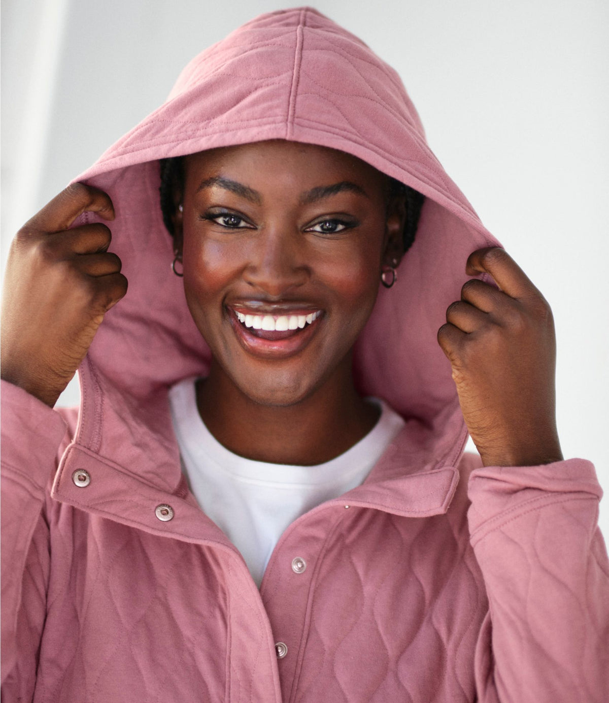 L.L.Bean Women's VentureSoft Quilted Hooded Pullover Bone