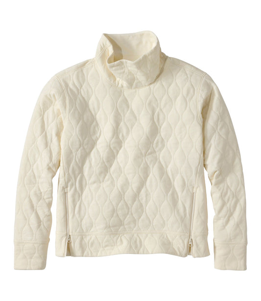 L.L.Bean Women's VentureSoft Quilted Funnelneck Pullover Bone