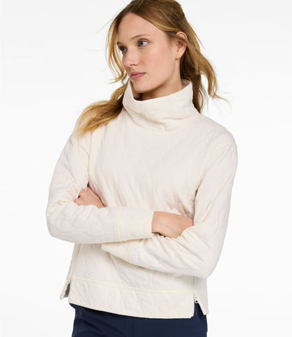 L.L.Bean Women's VentureSoft Quilted Funnelneck Pullover Bone