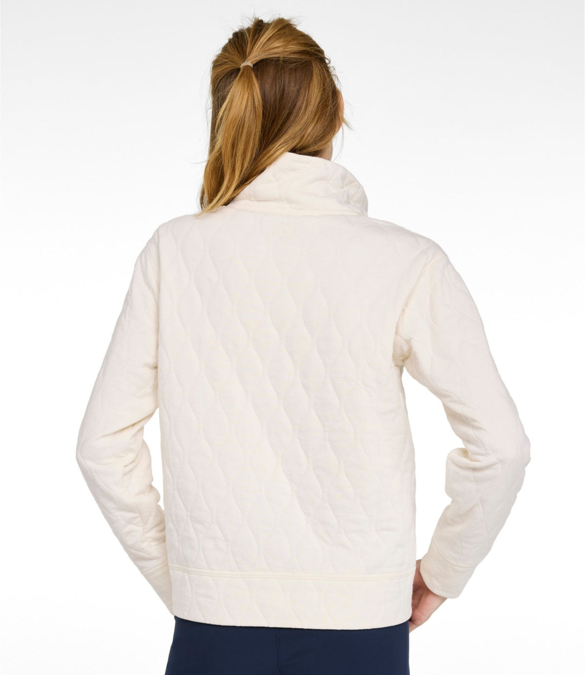 L.L.Bean Women's VentureSoft Quilted Funnelneck Pullover Bone