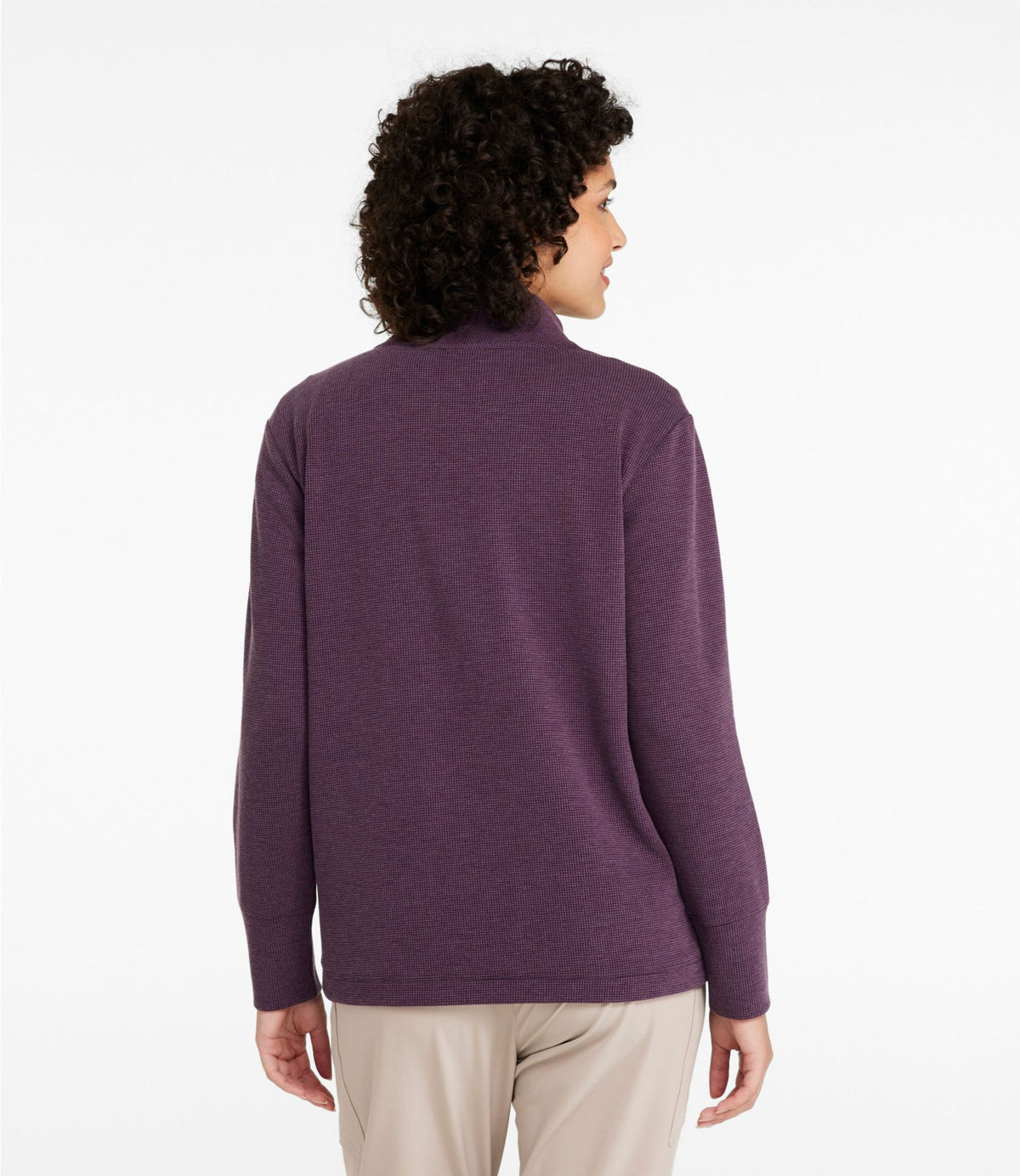 L.L.Bean Women's Mountainside Micro Waffle Pullover Bone
