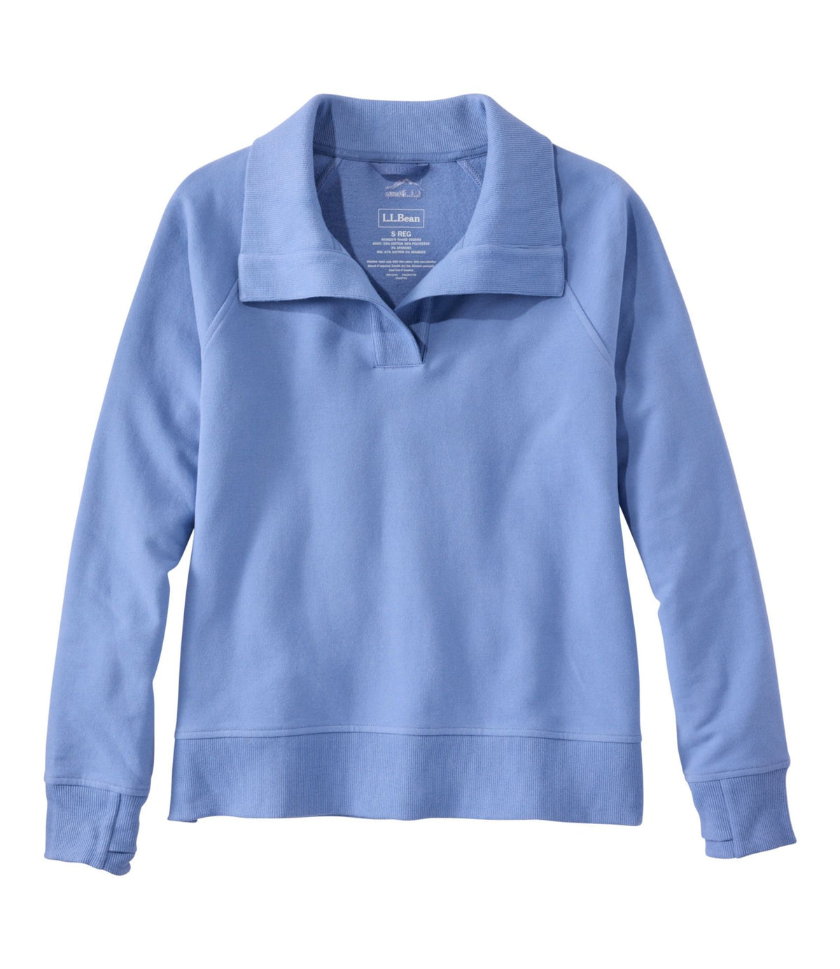 L.L.Bean Women's Bean's Cozy Splitneck Pullover Sweatshirt Deep Lake