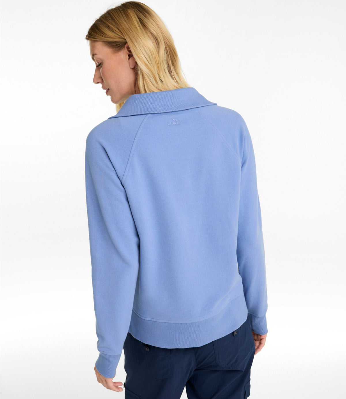 L.L.Bean Women's Bean's Cozy Splitneck Pullover Sweatshirt Deep Lake