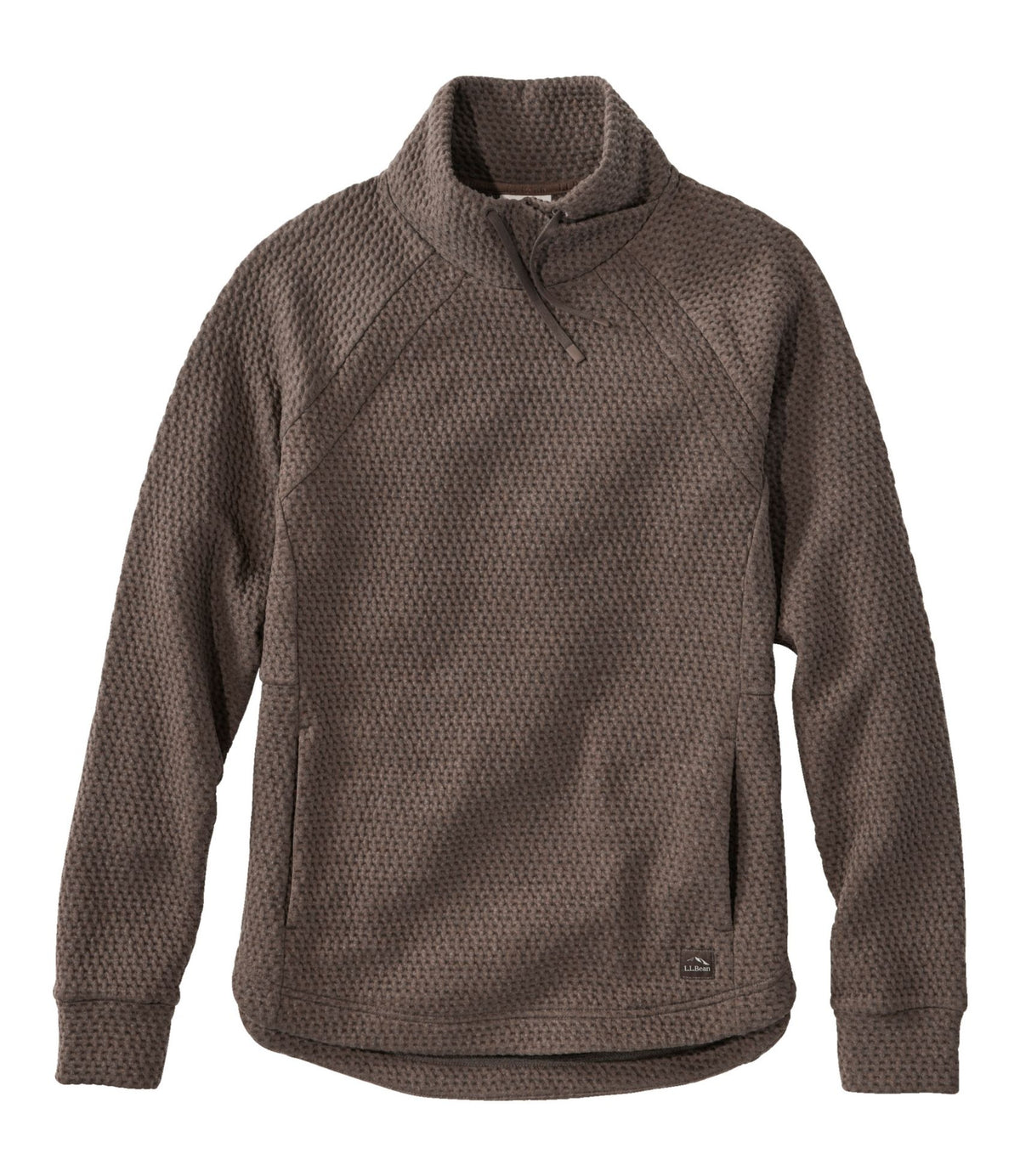 L.L.Bean Women's Ridgeknit Crossneck Pullover Dark Cinder