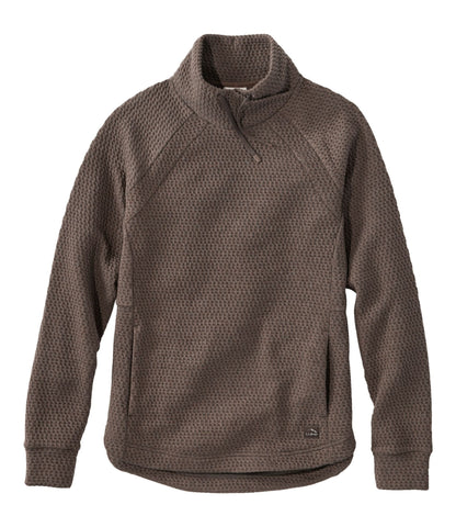 L.L.Bean Women's Ridgeknit Crossneck Pullover Dark Cinder