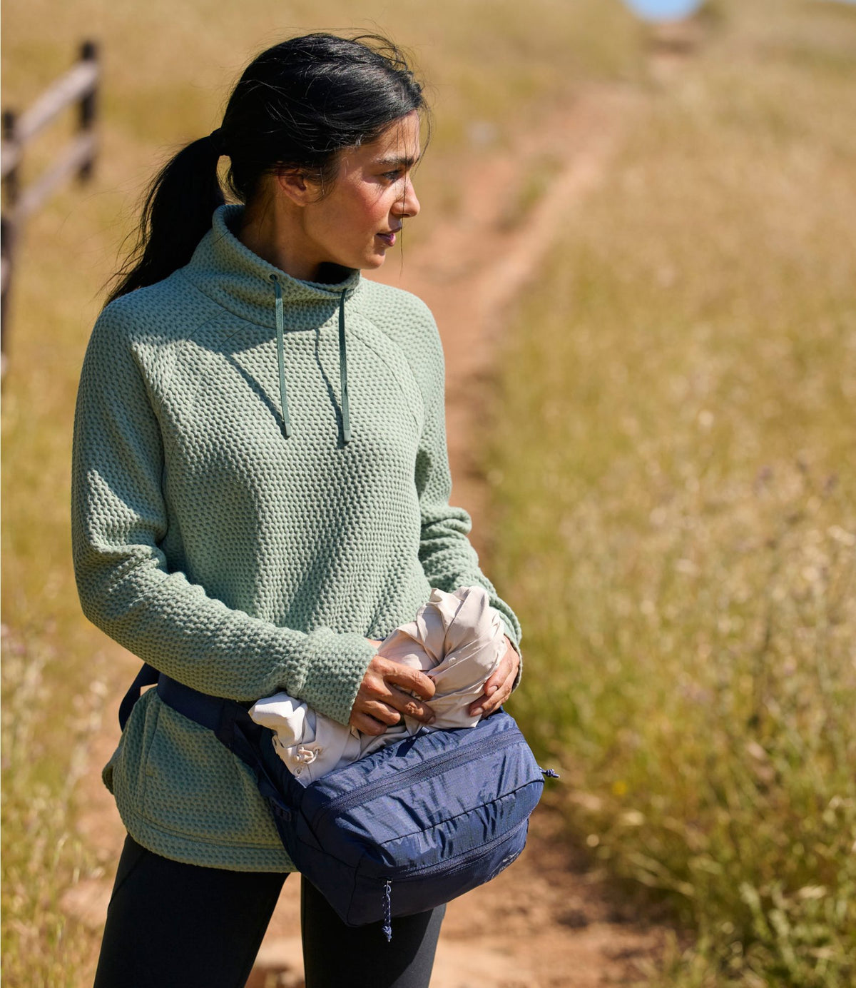 L.L.Bean Women's Ridgeknit Crossneck Pullover Dark Cinder