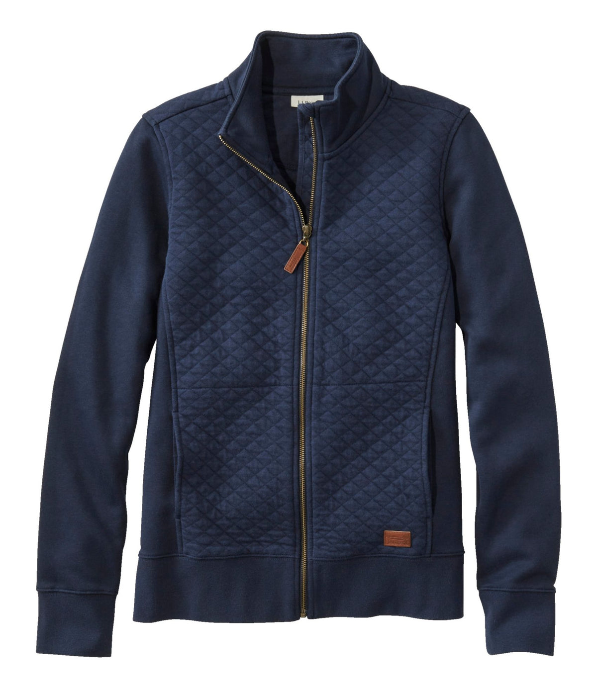 L.L.Bean Women's Quilted Full-Zip Sweatshirt Classic Navy