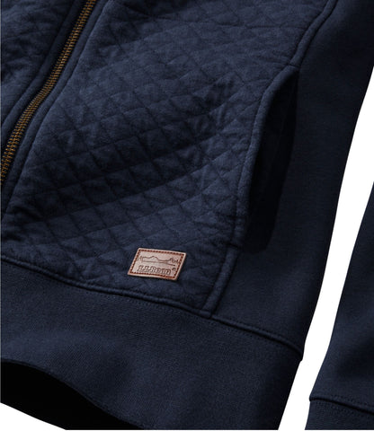L.L.Bean Women's Quilted Full-Zip Sweatshirt Classic Navy