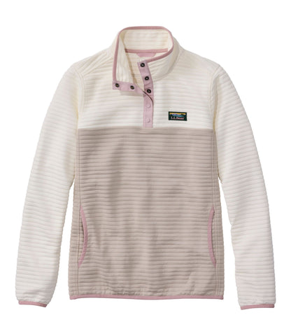 L.L.Bean Women's Airlight Pullover, Colorblock Bone/Silver Sand Heather