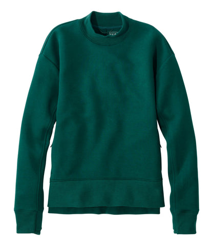 L.L.Bean Women's Multisport Mockneck Pullover Sweatshirt Deepest Green