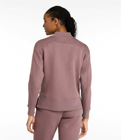 L.L.Bean Women's Multisport Mockneck Pullover Sweatshirt Deepest Green