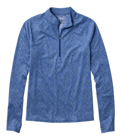 L.L.Bean Women's Access Trail Pullover, Long-Sleeve Quarter-Zip Print
