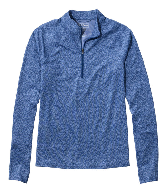 L.L.Bean Women's Access Trail Pullover, Long-Sleeve Quarter-Zip Print