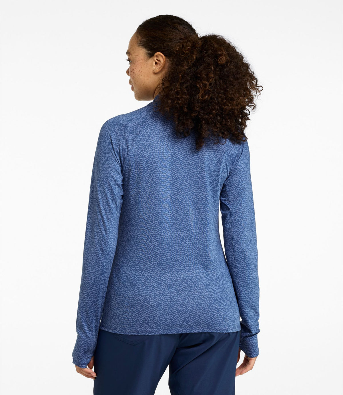 L.L.Bean Women's Access Trail Pullover, Long-Sleeve Quarter-Zip Print