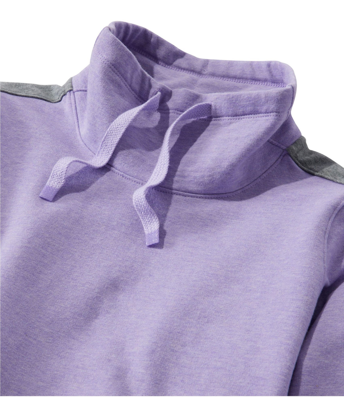 L.L.Bean Women's L.L.Bean Cozy Mixed-Knit Pullover, Colorblock Deep Rosewood Heather/Gray Birch Heather