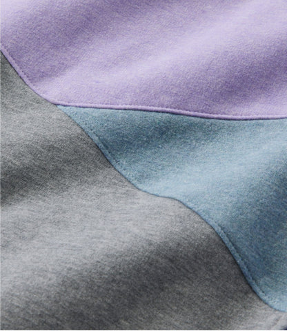 L.L.Bean Women's L.L.Bean Cozy Mixed-Knit Pullover, Colorblock Deep Rosewood Heather/Gray Birch Heather
