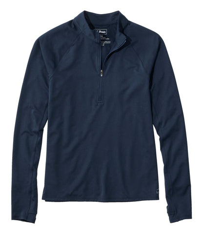 L.L.Bean Women's Access Trail Pullover, Long-Sleeve Quarter-Zip Classic Navy