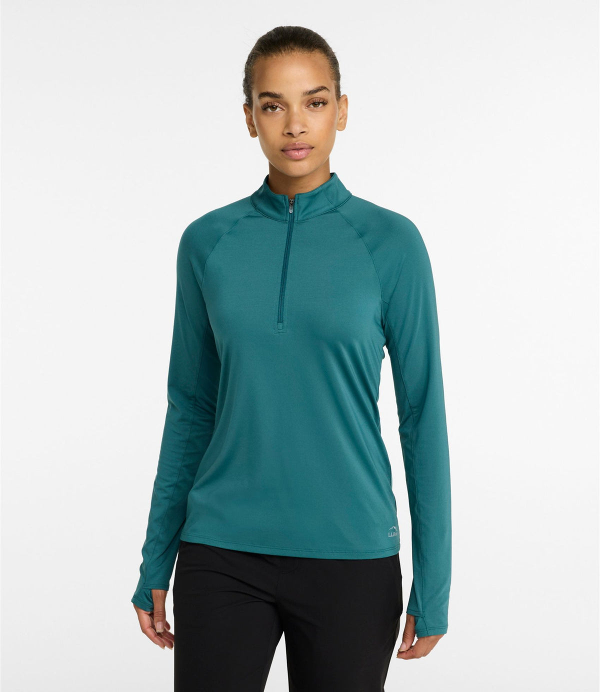 L.L.Bean Women's Access Trail Pullover, Long-Sleeve Quarter-Zip Classic Navy
