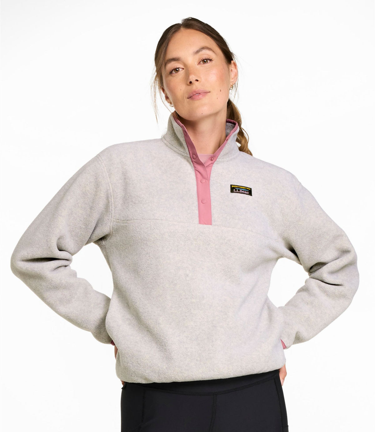 L.L.Bean Women's Mountain Classic Fleece Pullover Clay Heather