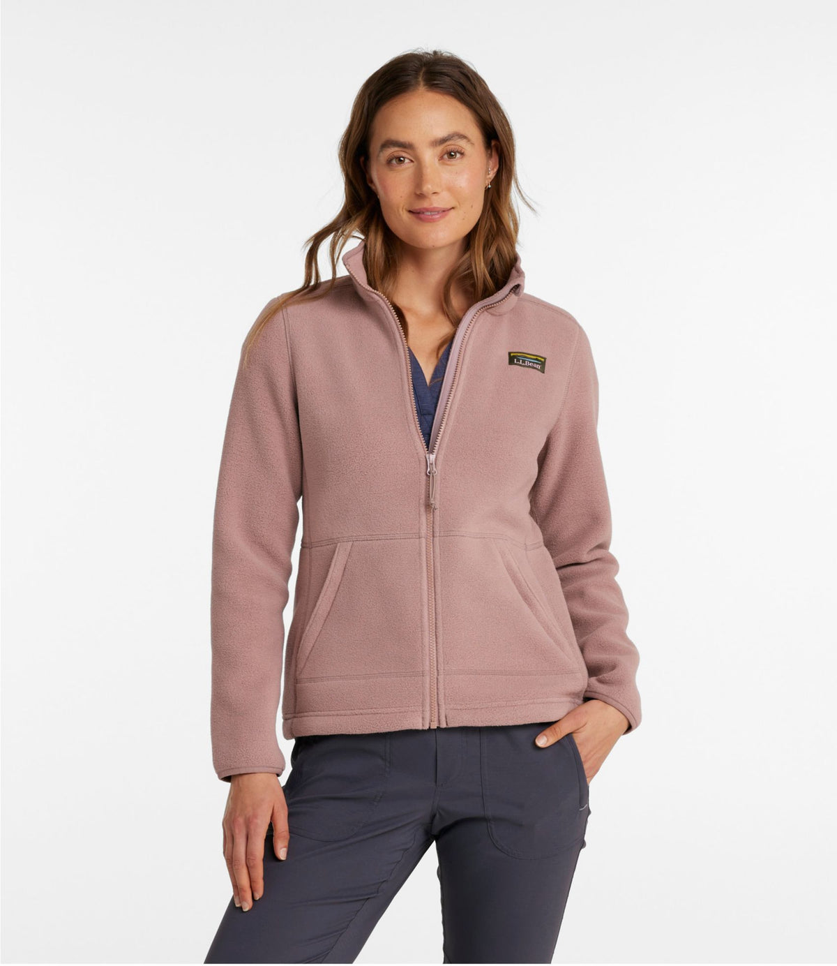 L.L.Bean Women's Mountain Classic Fleece Jacket Mauve Taupe