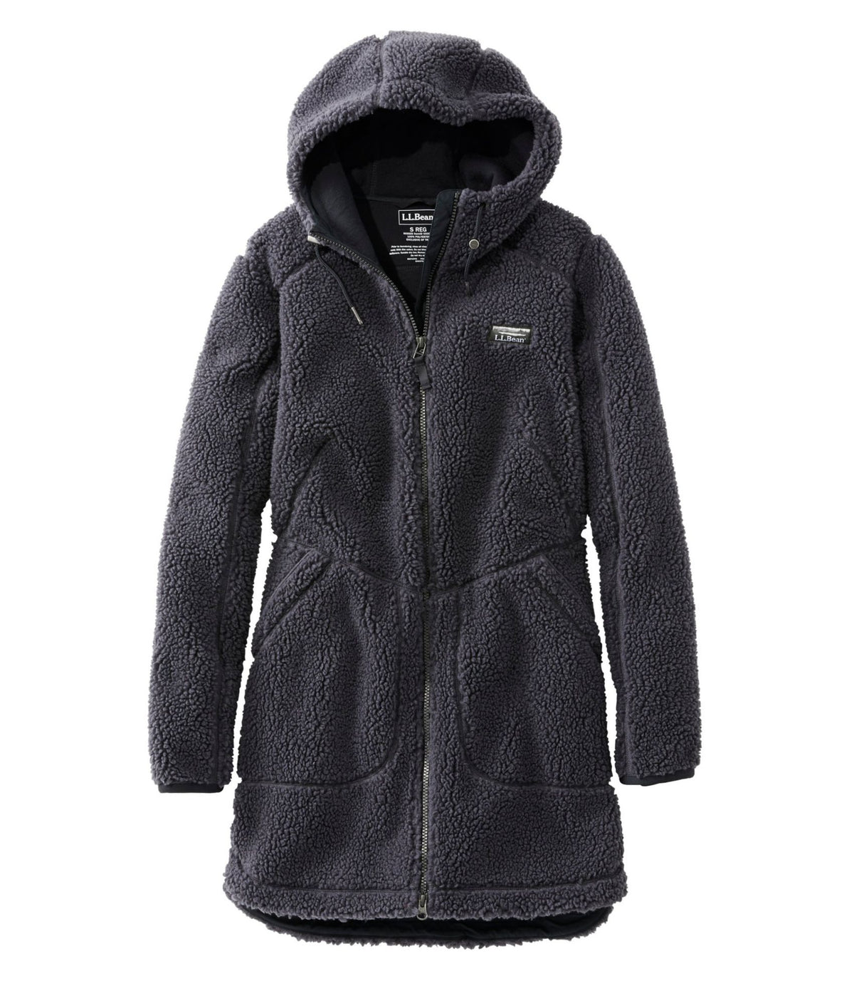 L.L.Bean Women's Mountain Pile Fleece Coat Alloy Gray