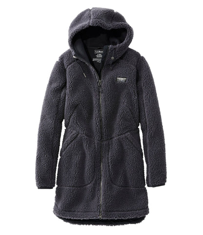 L.L.Bean Women's Mountain Pile Fleece Coat Alloy Gray
