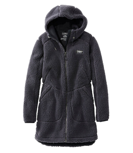 L.L.Bean Women's Mountain Pile Fleece Coat Alloy Gray