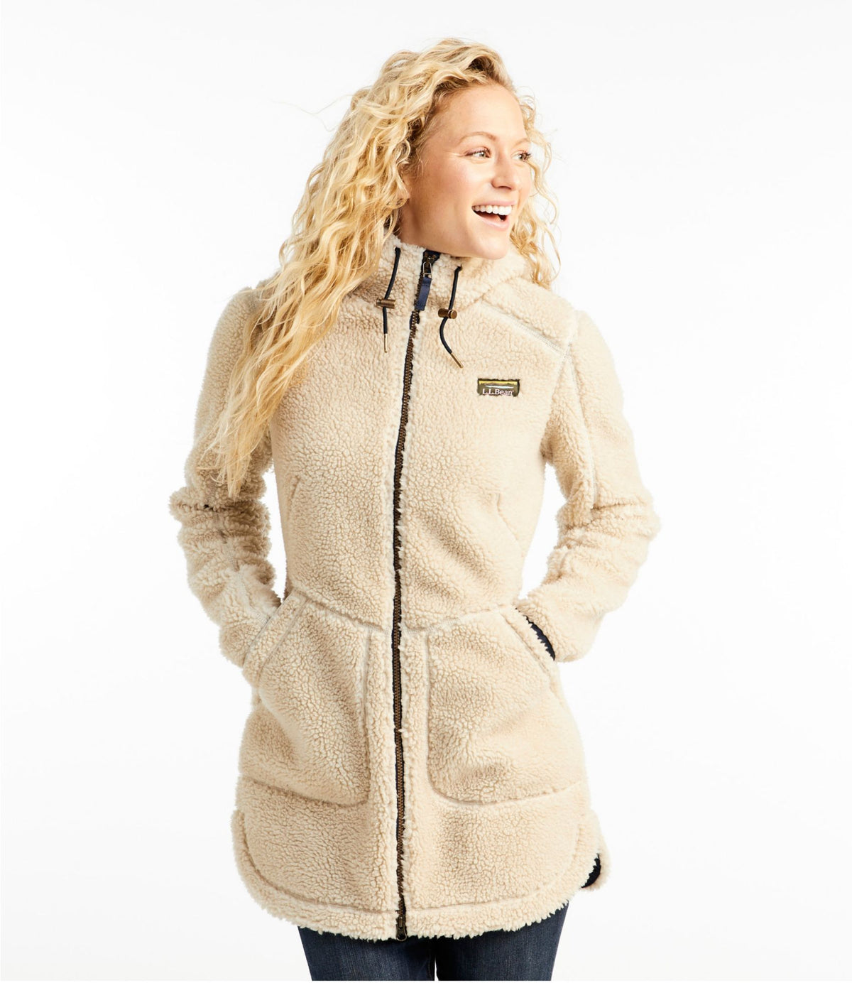 L.L.Bean Women's Mountain Pile Fleece Coat Alloy Gray