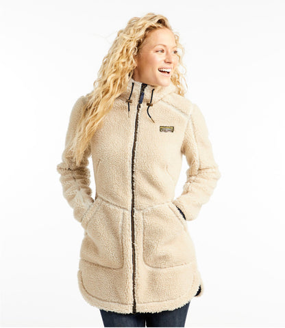L.L.Bean Women's Mountain Pile Fleece Coat Alloy Gray