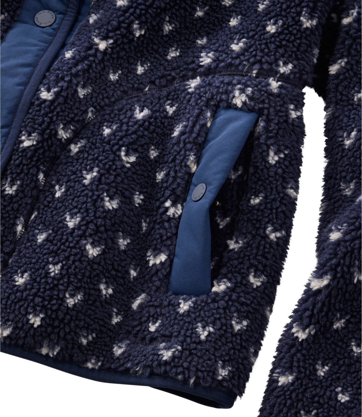 L.L.Bean Women's Bean's Sherpa Fleece Jacket, Print Fig Birdseye