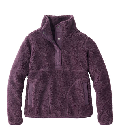 L.L.Bean Women's Bean's Sherpa Fleece Pullover Eggplant
