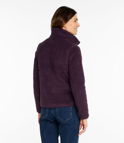 L.L.Bean Women's Bean's Sherpa Fleece Pullover Eggplant